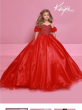 Sugar Kayne Red Sparkle Ball Gown for Girls